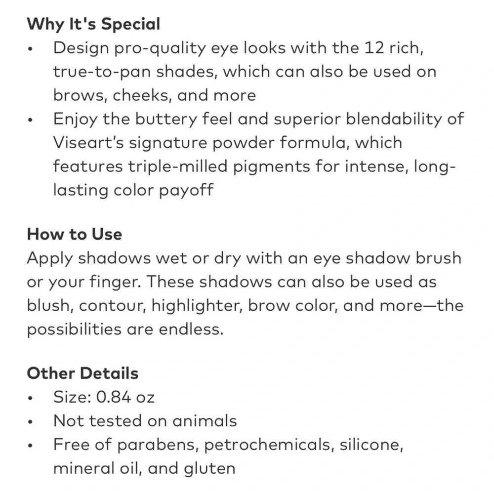 VISEART Eyeshadow Palette